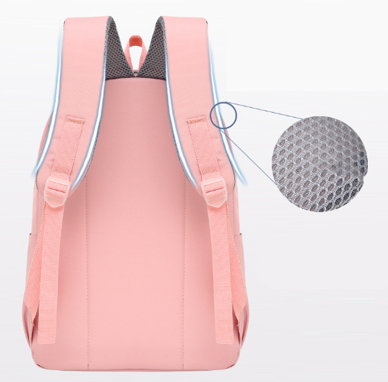Simple Solid Color Student Schoolbag 15.6 Inch Travel Backpack