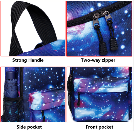 Male And Female Backpack Starry Sky USB Charging Middle School Student Schoolbag